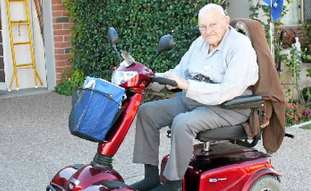 Motorised scooter driver Ross Hockley is worried he will get in trouble for taking his motorised scooter on the road when using a footpath is not physically possible. Motorised scooter driver Ross Hockley is worried he will get in trouble for taking his motorised scooter on the road when using a footpath is not physically possible.
